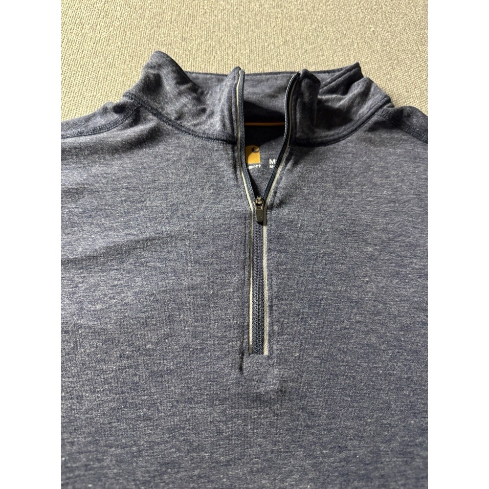 Carhartt 1/4 Zip Blue Pullover Shirt Womens Medium Force Fitted Fast Dry Reflect - Picture 4 of 11